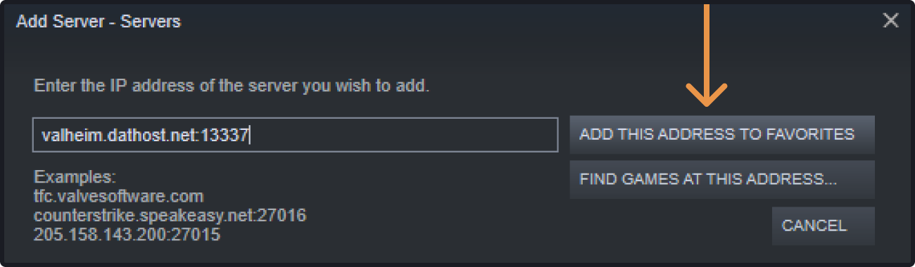 Steam add favorite server